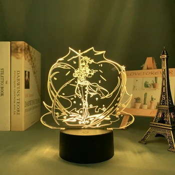 3d Светодиодная Ночная Лампа Genshin Impact Jean Acrylic Led Lamp Game