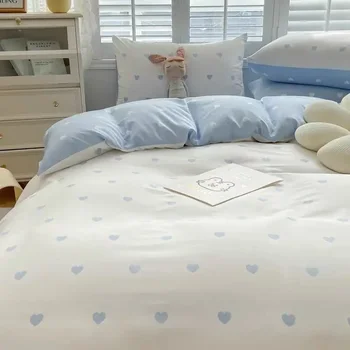Однотонный комплект пододеяльников с плоской простыней, наволочки, Одноместная Двуспальная кровать размера 