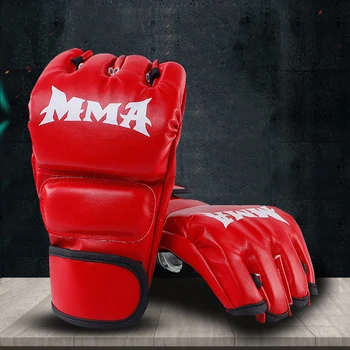 Тренировочные перчатки с тяжелым мешком унисекс, боксерские перчатки из искусственной кожи, износостойкие, регулируемые для бокса, кикбоксинга, муай тай, ММА