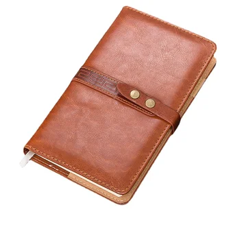 Ретро-блокнот с пряжкой Simple A6 A5 B5 из искусственной кожи, маленький дневник, блокнот, карманный планировщик, канцелярские принадлежности для бизнеса