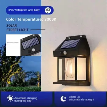 Солнечная лампа с датчиком движения, наружные водонепроницаемые режимы освещения, индукционные светильники для человека, внутренний двор, сад, вилла, гараж, настенный светильник