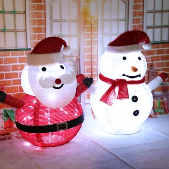 Загорающийся Снеговик Многоцелевой Санта-Ночник Складной IP65 Водонепроницаемый с 40 светодиодными Лампами 40 Светодиодных Ламп для Домашних Рождественских Украшений