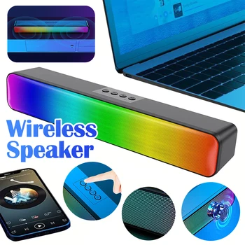 Беспроводной динамик RGB, совместимый с Bluetooth, 3D стереозвук, USB-динамик для ПК с сабвуфером, двойной динамик для ПК-ноутбука