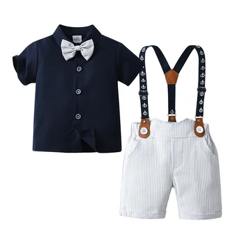 Детский костюм на день рождения для мальчика, детское праздничное платье, летняя одежда для годовалых мальчиков, комплект детской одежды для мальчиков от 2 до 3 лет