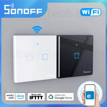 SONOFF T1 / T2 / T3 / T0 TX EU / UK / US 1/2 / 3Gang WiFi Умный настенный Сенсорный выключатель Через приложение eWeLink /RF433 /Голосовое / Сенсорное Управление Умным домом