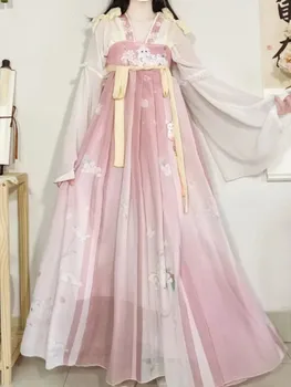 2023 женское элегантное платье с длинным рукавом в китайском стиле, винтажное платье милой феи Лолиты, традиционное платье для костюмированной вечеринки Hanfu