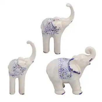 Керамический Декор Elephant Сине-Белый Элегантный Украшает Пространство Изысканной Безопасной Прочной Фарфоровой Скульптурой Слона для Офиса для