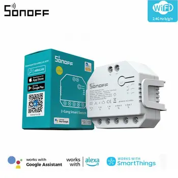 SONOFF DUALR3 Lite Smart Switch 15A С двойным реле, двусторонний Замер мощности, Дистанционное Голосовое Управление умным домом с Google Home Alexa