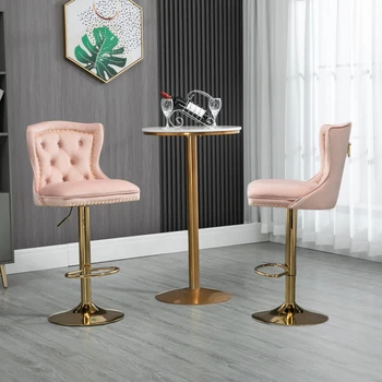 Барные стулья со спинкой и подставкой для ног, стулья для столовой высотой со столешницу, 2 шт. / комплект для внутренней мебели для гостиной