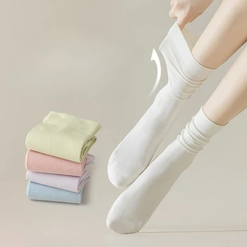 Женские носки, Осенние чулки, Дышащие послеродовые хлопчатобумажные носки со свободным вырезом, носки средней длины