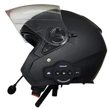 2024 новый Bluetooth-переговорное устройство для мотоциклетного шлема с внутренней связью, Беспроводная гарнитура громкой связи с микрофоном для голосовых вызовов