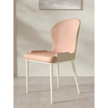 Изготовленное на заказ французское кремовое ветровое седло кожаное обеденное кресло обеденный стол и стул Гостиничный стул Современный минимализм