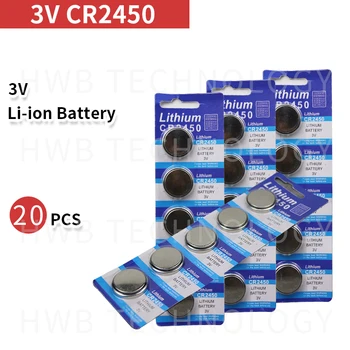 20шт CR2450 кнопочная ячейка монетная батарея 2450 ECR2450 KCR2450 5029LC LM2450 3V литиевая Батарея Для Электронных Устройств Watch