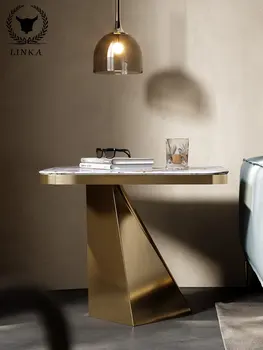 Шарм, роскошь, край, диван, гостиная, небольшой квадратный, современный, простой и креативный маленький журнальный столик, Угол наклона плиты в скандинавском стиле