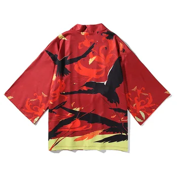 Кимоно в японском стиле, Летний мужской кардиган, даосский халат, халат для отдыха, свободный халат, топы для сна, пальто, Мужская домашняя куртка, Рубашки-кардиганы