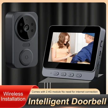 1080P WiFi Видео Дверной Звонок Видеодомофон Дверная Камера ИК Ночного Видения Цифровой Дверной Просмотрщик 2.4 G WiFi 4.3 дюймовый Экран Magic Door Eye