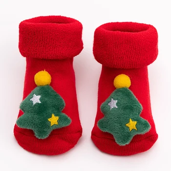 Рождественские детские носки, Санта-Снеговики, Противоскользящие носки для новорожденных, Рождественская елка, Подвесное украшение, Новогоднее Украшение для дома