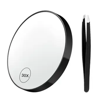 Косметическое пластиковое 30-кратное увеличительное зеркало с защитой от запотевания, Увеличительные принадлежности для ванной комнаты