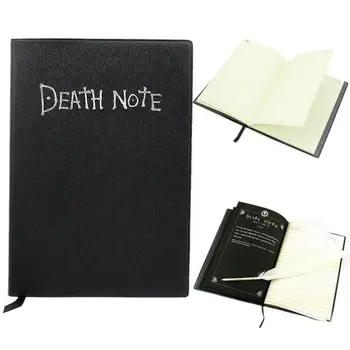 Блокнот A5 Anime Death Note Notebook Set Кожаный Журнал и Перьевая Ручка Journal Death Note Pad для Подарка