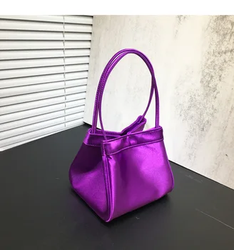 Женские сумки 2023, Женские вечерние сумки, женская модная сумка-ведро, красивый цвет, Атласная ткань, Сверкающая Классическая сумка