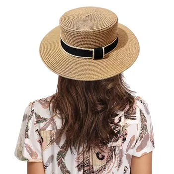 Women Flat Top Straw Hat Summer Wide Brim Sun Visor Hats Gorras Sunbonnet Sombrero Breathable Bucket Hat шляпа женская летняя