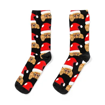 Рождественские круассаны, круассаны для завтрака, нескользящие футбольные носки, модные мужские носки, роскошные женские