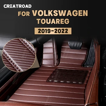 Изготовленные на Заказ Коврики из Углеродного Волокна Для VW Volkswagen Toureg 2019 2020 2021 2022 Ковровое Покрытие Для Ног Аксессуары Для Интерьера Автомобиля
