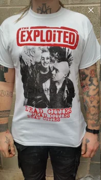 Белая футболка The Exploited Dead Cities Из тяжелого хлопка в стиле панк-рок NH2541