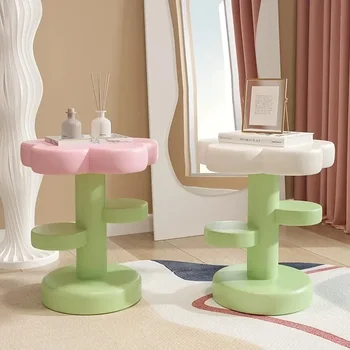 Приставной столик в скандинавском стиле с цветами, тумбочки для спальни, современный дизайн небольшого пространства, прикроватный столик, мобильная Эстетичная Простая бытовая мебель