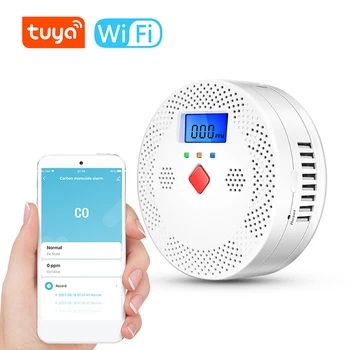 Tuya WiFi Smart CO Meter Детектор Угарного газа Электрохимический Датчик ЖК-экран Звук Lihgt Сигнализация CO Тестер Утечки CO Сигнализация