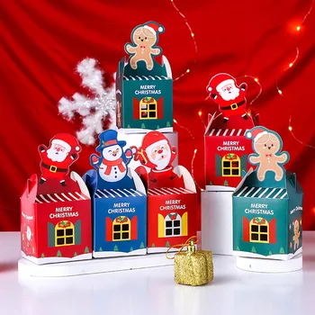 5шт Navidad 2023 Рождественская подарочная коробка для конфет Елочные украшения для дома Рождественские украшения Украшения на Новый год 2024