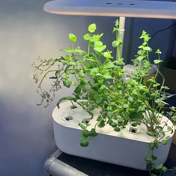 Система выращивания гидропоники Smart Garden 24W с полным спектром 104 светодиодных настольных светильников с водяным насосом для выращивания растений в горшках