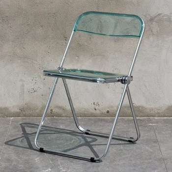 Пластиковый складной обеденный стул, Прозрачный Балкон, Роскошные кресла для макияжа в гостиной, Уникальная мебель для дома Sillas De Comedor