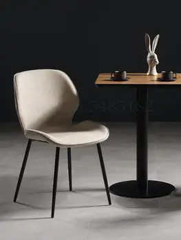 Скандинавский обеденный стол стул письменный стол простой табурет с подсветкой сзади роскошный обеденный стул домашний кожаный обеденный стул с сетчатой красной отделкой