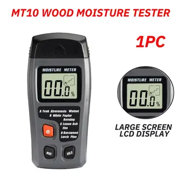 Гигрометр MT10 1ШТ Точный С Большим ЖК-дисплеем Тестер влажности древесины Цифровой детектор влажности стен Измеритель влажности древесины