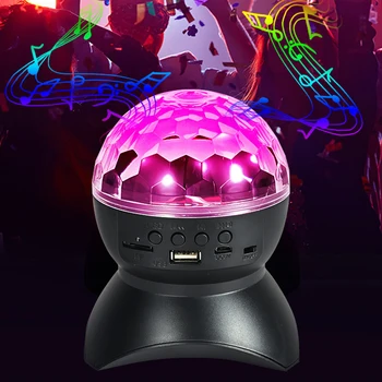 Диско-Стробоскопическая Лампа с Bluetooth-Совместимым Динамиком, Диско-Шар, Вечерние Огни, USB-Зарядка для DJ, День Рождения, Декор Ночного Клуба