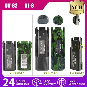 Аккумуляторная Батарея Baofeng UV 82 BL-8 Walkie Talkie Ham Radio 2800/3800/4200 мАч, Увеличивающая UV82 Plus UV-8D UV-82WX, Оригинальные Аксессуары Для Радио
