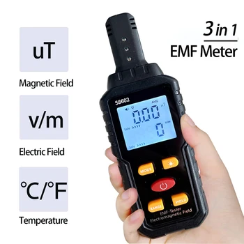 Измеритель ЭДС 3 в 1, портативный измеритель частоты излучения, детектор электромагнитного излучения, счетчик дозиметра радиации для людей в полевых условиях