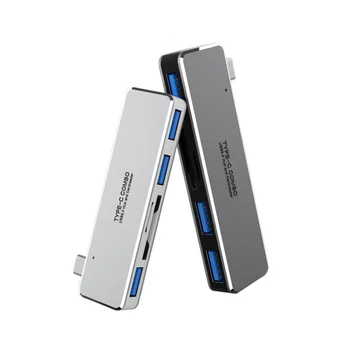 Usb C 3,1-USB 3,0 SD Card Reader Высокоскоростной Мини-Разветвитель Из Алюминиевого Сплава 5 В 1 Type C Для Ноутбука Ipad Tablet