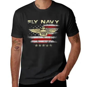 Новая рубашка Fly Navy, Классическая футболка Naval Officer Pilot Wings, быстросохнущая футболка, Блузка, кавайная одежда, мужские футболки