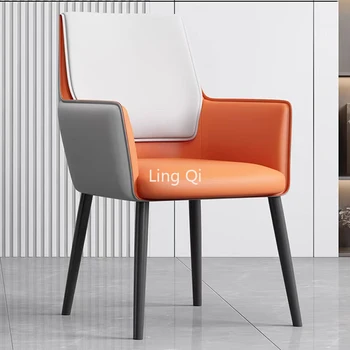 Обеденный стул для гостиной с подлокотником, Удобные мягкие стулья для квартиры, мебель для дома Nordic Living Room Cadeiras De Jantar