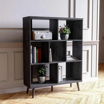 37-дюймовый Деревянный Открытый Книжный Шкаф Для Хранения Cube Organizer Полки Черные muebles de salon шкафы для хранения