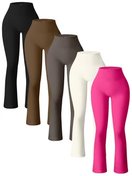 2024 Новые осенне-зимние повседневные расклешенные спортивные брюки Женские Сексуальные брюки для фитнеса и йоги с высокой талией Расклешенные брюки