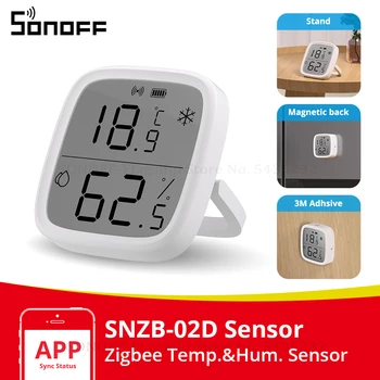 SONOFF SNZB-02D Zigbee ЖК-Умный Датчик Температуры И Влажности Беспроводной Гигрометр Термометр Alexa Google Home Alice