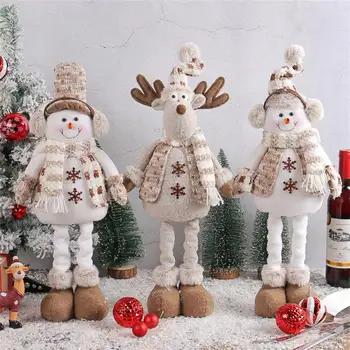 Декор для вечеринок и праздников Вязаная телескопическая кукла Снеговик Праздничное украшение Кукла-лось Праздничные принадлежности для вечеринок