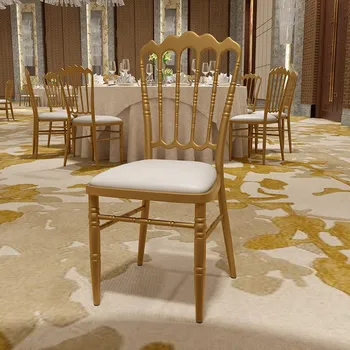 Заводской прямой металлический замок стул стул Наполеона бамбуковый стул свадебный стул для свадебного зала алюминиевый обеденный стул для отдыха из мягкого железа