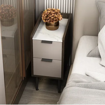 Современная узкая тумбочка для мебели для дома, прикроватный шкафчик для хранения в апартаментах, прикроватные тумбочки для ночлега, Легкие роскошные креативные тумбочки