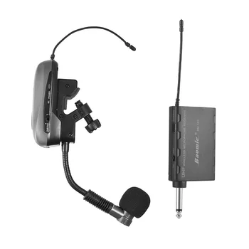 Baomic BM-12/V2 Профессиональный беспроводной инструмент UHF Микрофонная система Приемник и передатчик 16 каналов для саксофона-саксофониста