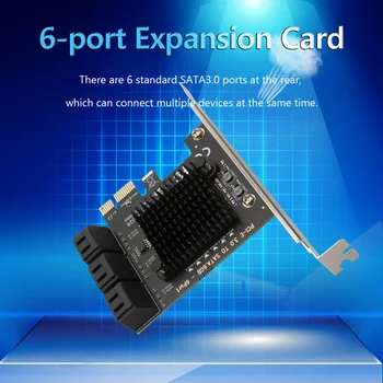 6 Портов SATA III PCI E Express 3,0x1 Контроллер Адаптер Карты Расширения Скорость Передачи 6 Гбит/с, Совместимый с PCI-E X4/X8/X16