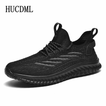 Простые дышащие мужские кроссовки Черного цвета, удобные легкие спортивные кроссовки для бега, большие размеры 47 48, Поддержка дропшиппинга